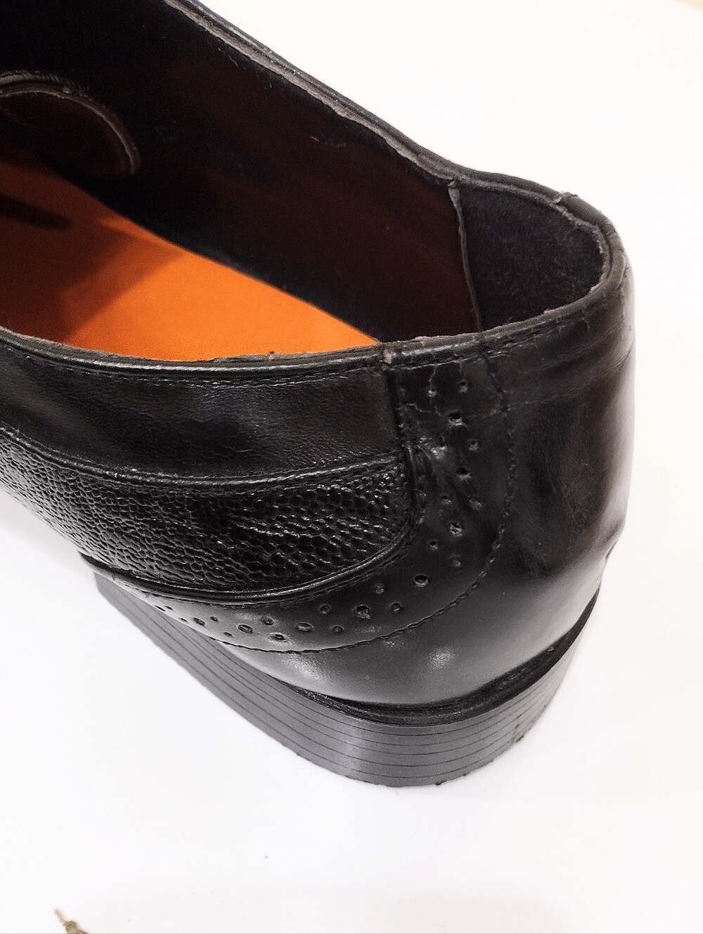 Antonio Cerrelli Sz 12 Men's Black Wingtip Derby Dress Shoes - Classic Lace-Up - Picture 8 of 16